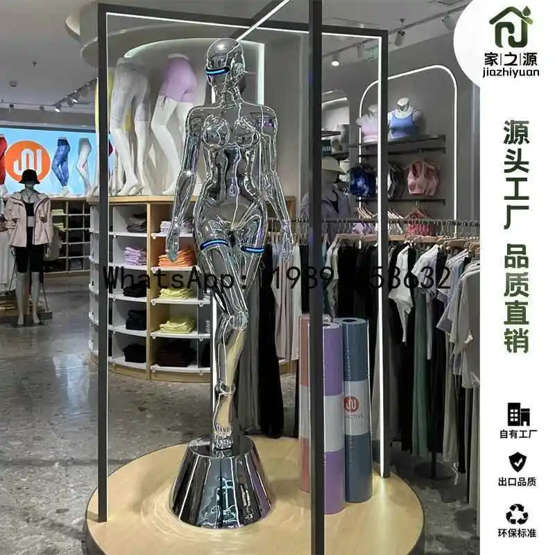 XL Koshiba Mechanical Girl Gaming Internet Cafe Electroplated Sculpture Living Room Soft Decoration Floor Ornament