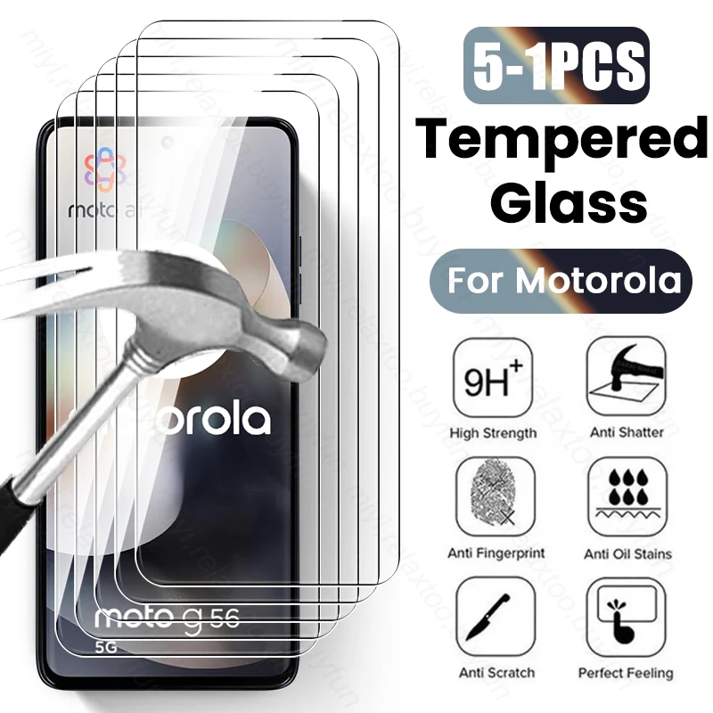 MotoG56 زجاج 5-1 قطعة 9H زجاج مقسى شفاف لموتورولا موتو G56 G 56 56 56G 5G 2025 واقيات شاشة الهاتف فيلم مقاوم للانفجار