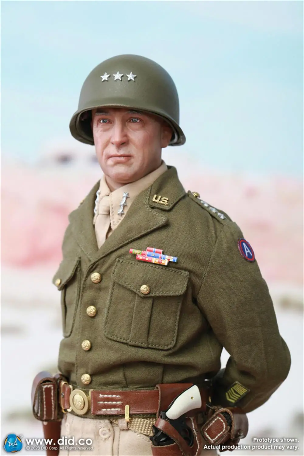 

1/6 DID A80164 WWII Series US. Soldier General Smith Patton Uniform Tops With Medal Jacket Caps Fit 12" Action Figure Collect