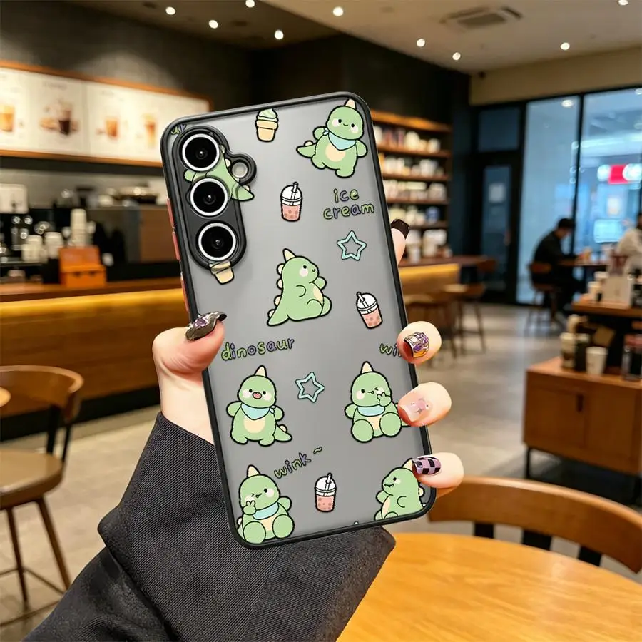 Phone Cover Case for Samsung Galaxy A16 A15 A34 A36 A56 A55 A14 A23 A73 A33 A35 A52S A72 A54 A17 A52 A53 Cute Dino Print