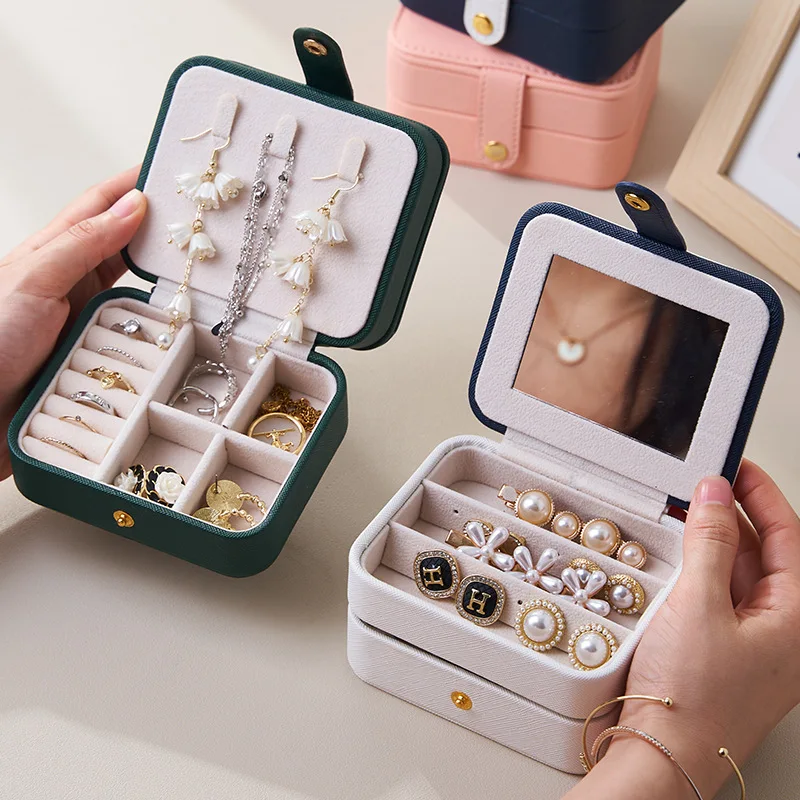 Small fresh minimalist style jewelry box, mini multifunctional storage box, ring, earring, earring, bracelet storage