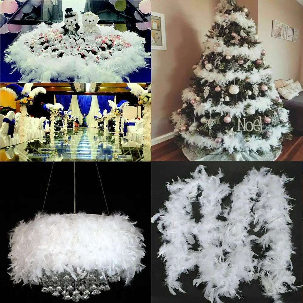 2PCS Fancy Dress Grament Accessaries Party Garland Apparel Fabric Xmas Ribbon Christmas Tree Decor Feathers Feather Boa Strip