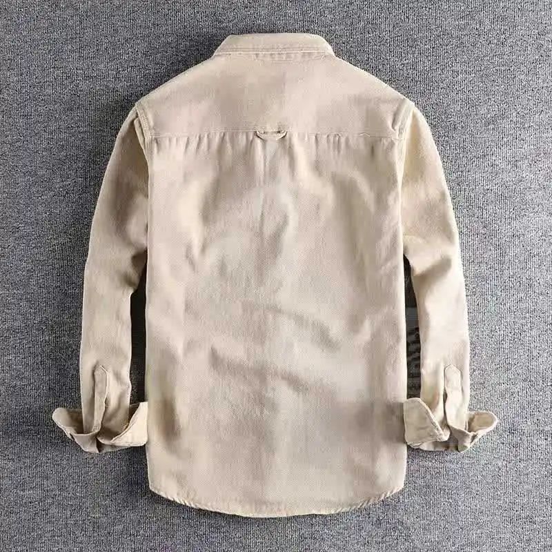 

Retro Tooling Men's Thi Longsved irt Basic Version Loose Fit Sun Protection Treaent Cotton 00% Ice Sensation Autumn Wear