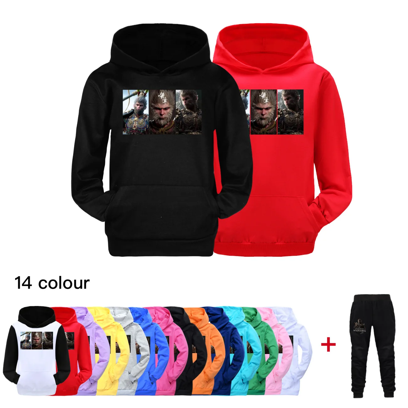 

Black Myth Wukong Game Hoodie Kids Sweatshirt Clothes Boys Long Sleeve Pullover Toddler Girls Hooded Coat Children Outerwear