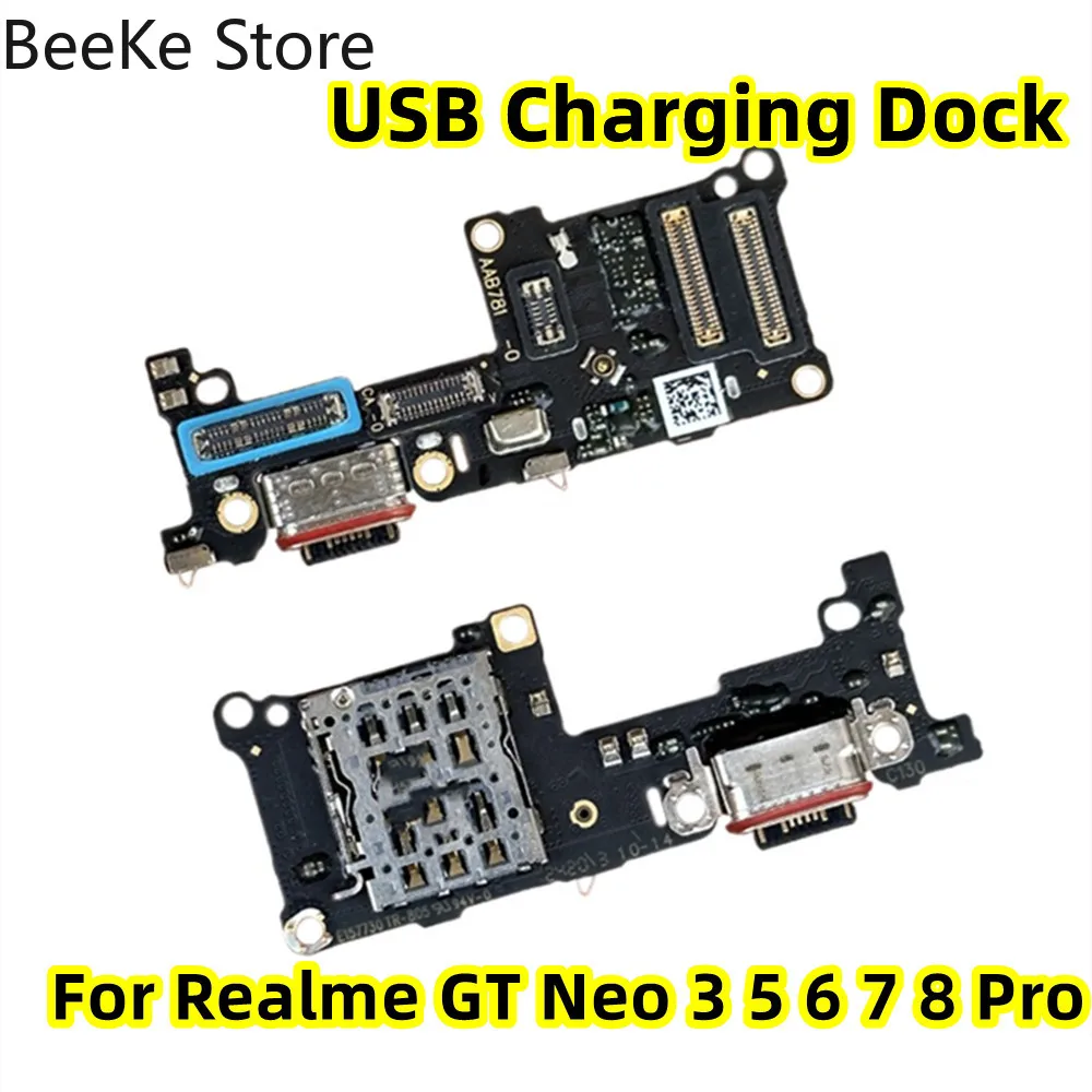 Replace For Realme GT Neo 2 3 5 6 7 8 9 GT5 GT6 GT7 GT8 Pro USB Type-C Charger Port Plug Board Flex Cable Phone Charging Dock