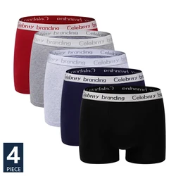 High Quality Boxer Shorts Mens 4PCS Underwear Soft Boxers Cotton Boxer Men Solid Boxer Plus Size Comfort Mens Underwear Branding