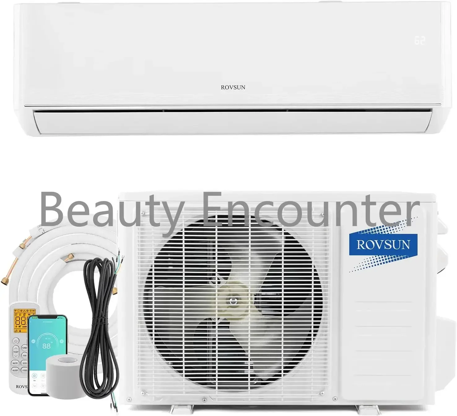 18,000 BTU WIFI Enabled 22 SEER Mini Split AC/Heating System with Inverter, 230V Ductless Split System Air Conditioner