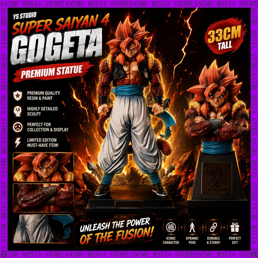 New YS Statue Dragon Ball GT Super Saiyan 4 Gogeta Action Figure 31cm PVC Anime Collectible Model Toy Gift For Fans Birthday