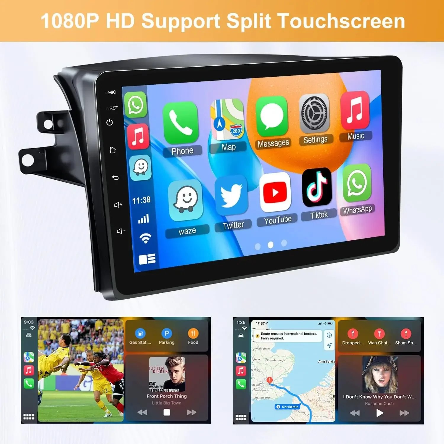 For 2004-2010 Toyota Sienna Android 13 In-Car Navigation System 9-inch Built-in with CarPlay + Android Auto / 2+32G