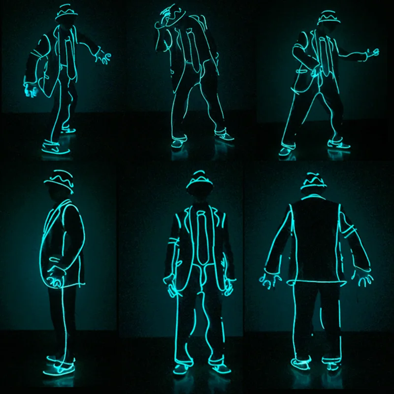 EL Wire Cosplay LED Neon Dance Wear Costume Glowing DIY Costumes Luminous Clothing Decoration Clothes For Stage Performance