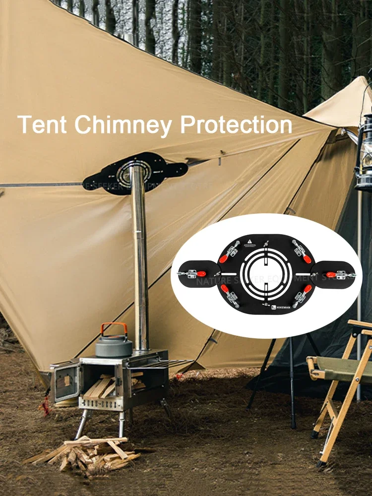 Tent Stove Jack Chimney Protection Camping Firewood Stove Pipe Protection Board Heater Pipe Protector Outdoor Fireplace Gear