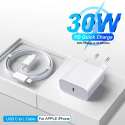 PD 30W USB C Fast Charging For iPhone 11 12 13 14 Pro Max 8 Plus XS XR X Quick Charge USB Type C Cable For iPhone iPad Charger