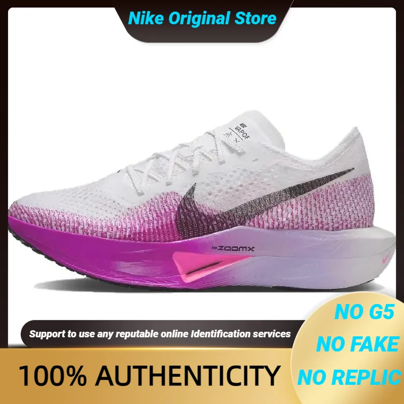 Nike ZoomX Vaporfly Next% 3 Running Unisex Low-top White/Purple/Black Sneakers shoes DV4129-104 With Original Box