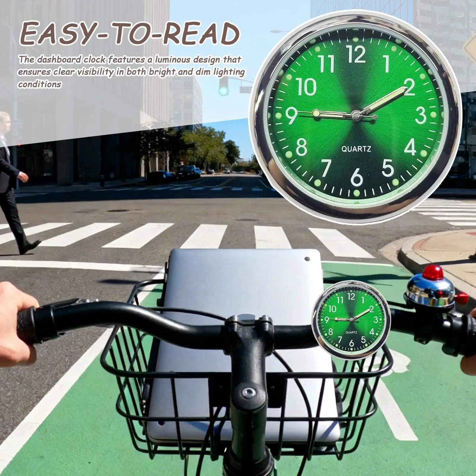 

Часы на приборной панели, кварцевые декоративные часы, мини-часы с зажимом и наклейкой для приборной панели автомобиля, мотоцикла, интерьер автомобиля, вентиляционное отверстие