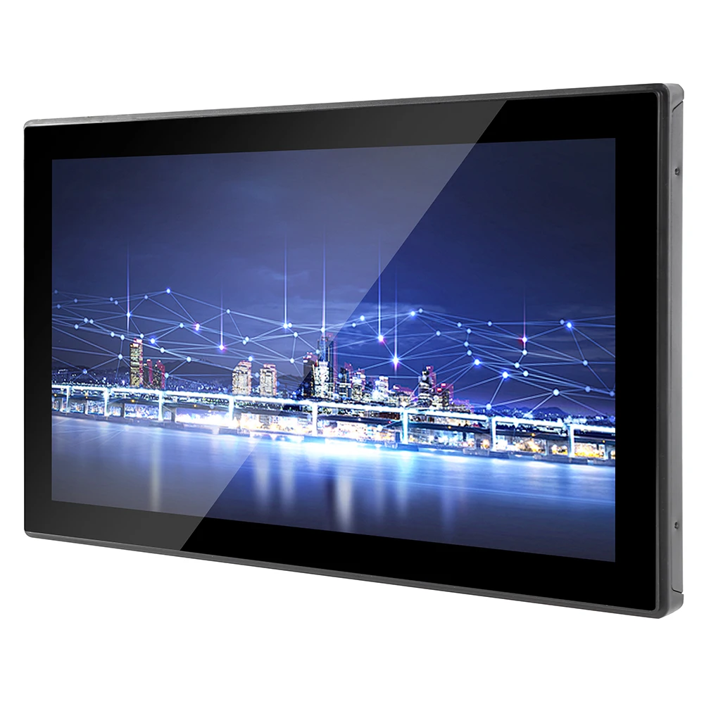 Aluminum Brushed Embedded Die Casting Style 15.6 Inch AIO IPC 3mm Bezel Frontal IP66 IPS Industrial All-in-one Touch Panel PC