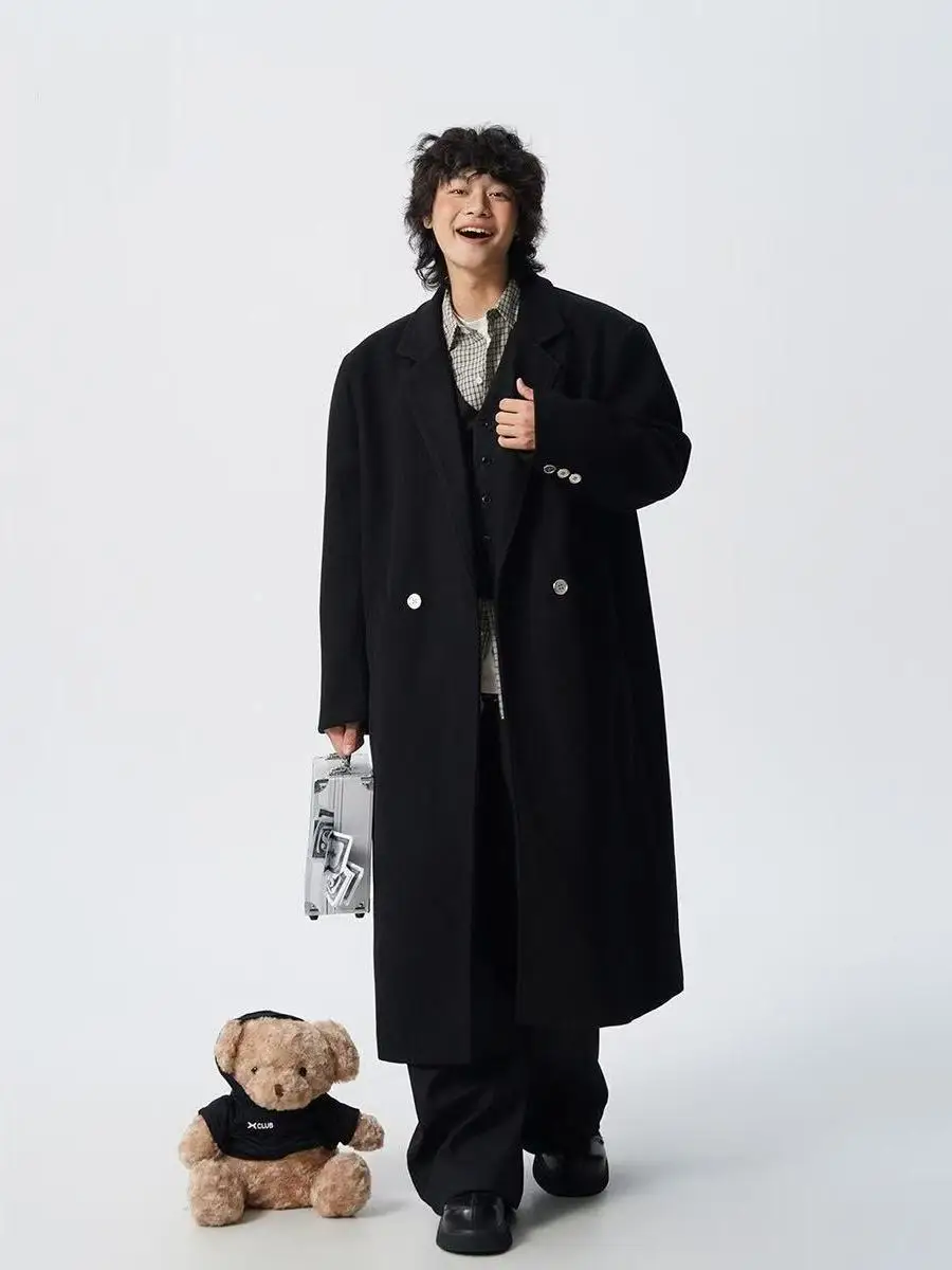 

Мужское длинное пальто из шерстяной смеси: эстетичное, художественное, красивое, привлекательное, очаровательное, приятное, изысканное, великолепное, потрясающее