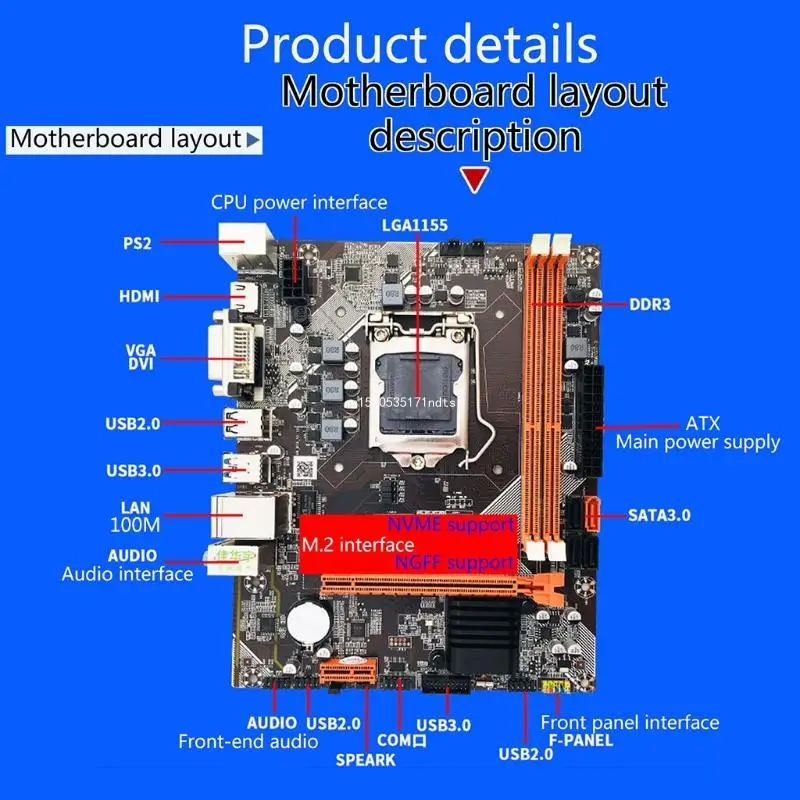 

Mining Motherboard B75 BTC LGA1155 Dual DDR3 16G Memory with CPU 8x Pcie USB3.0 Dropship