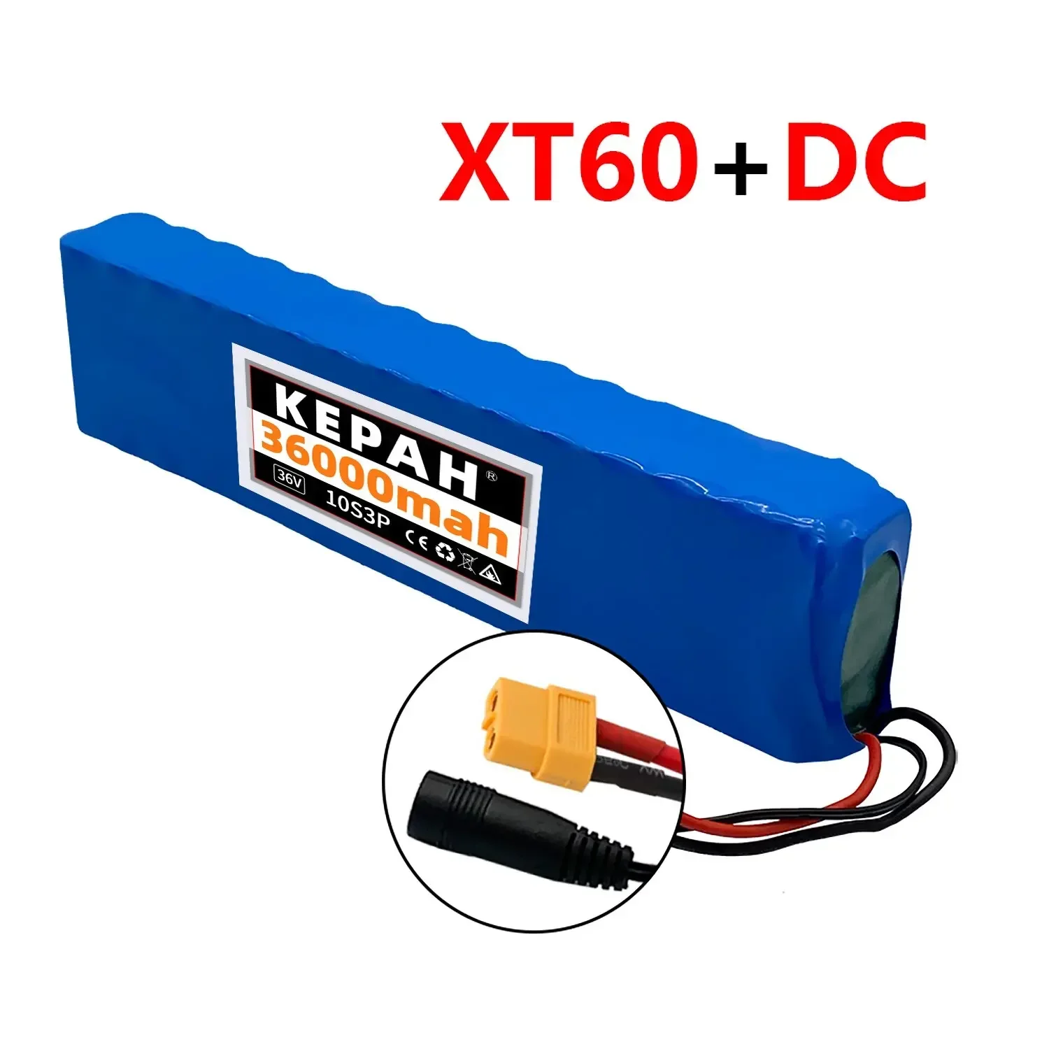 36V 36Ah 18650 Rechargeable Lithium Battery Pack 10S3P 600W Power Modified with BMS