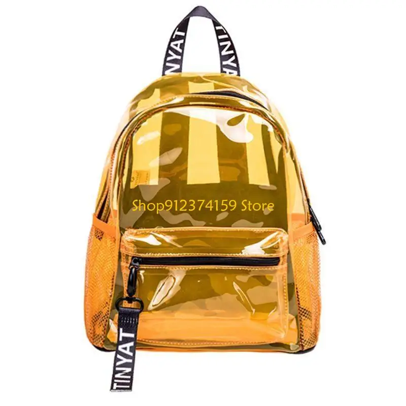 G5AE Women Girls Transparent PVC Backpack Fashion Travel Daypack College Travel School Rucksack
