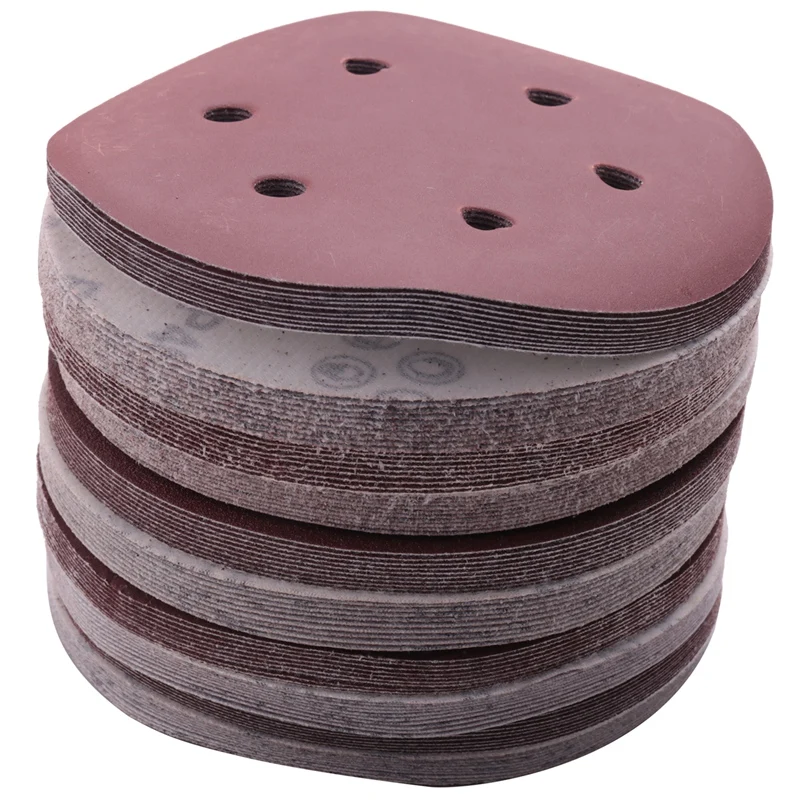 

150Mm Sanding Disc, 6 Inch Hook And Loop Sanding Pads, 100 Pcs Sandpaper Set Assorted Grits For Random Orbital Sander CNIM Hot