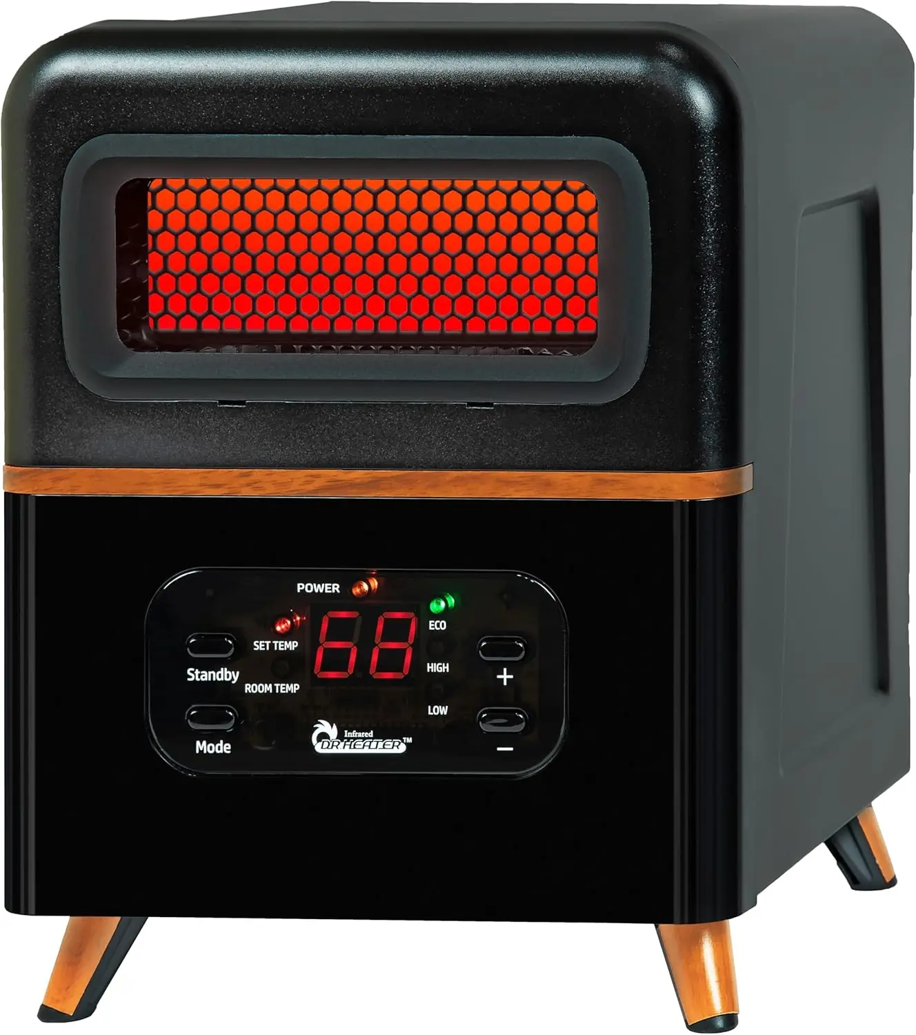 

DR-978 New Upgraded Dual Heating Hybrid Portable Infrared Space Heater, 1500W with Remote