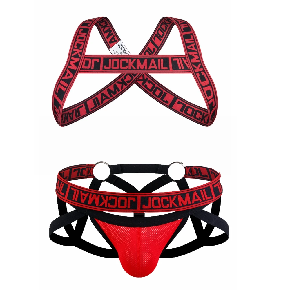 Sexy Gay Men Underwear Bondage Mens Harness Thongs Set Body Chest Costume G-string Jockstrap Lingerie Man Halter Neck Hollow Out