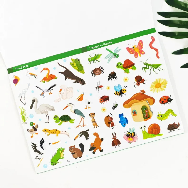 Fun Sticker Book, Search and Find Sticker Book Fun DIY Toy Book for Children Aged 3-10 Looking for Animal Parent-Child Interacti