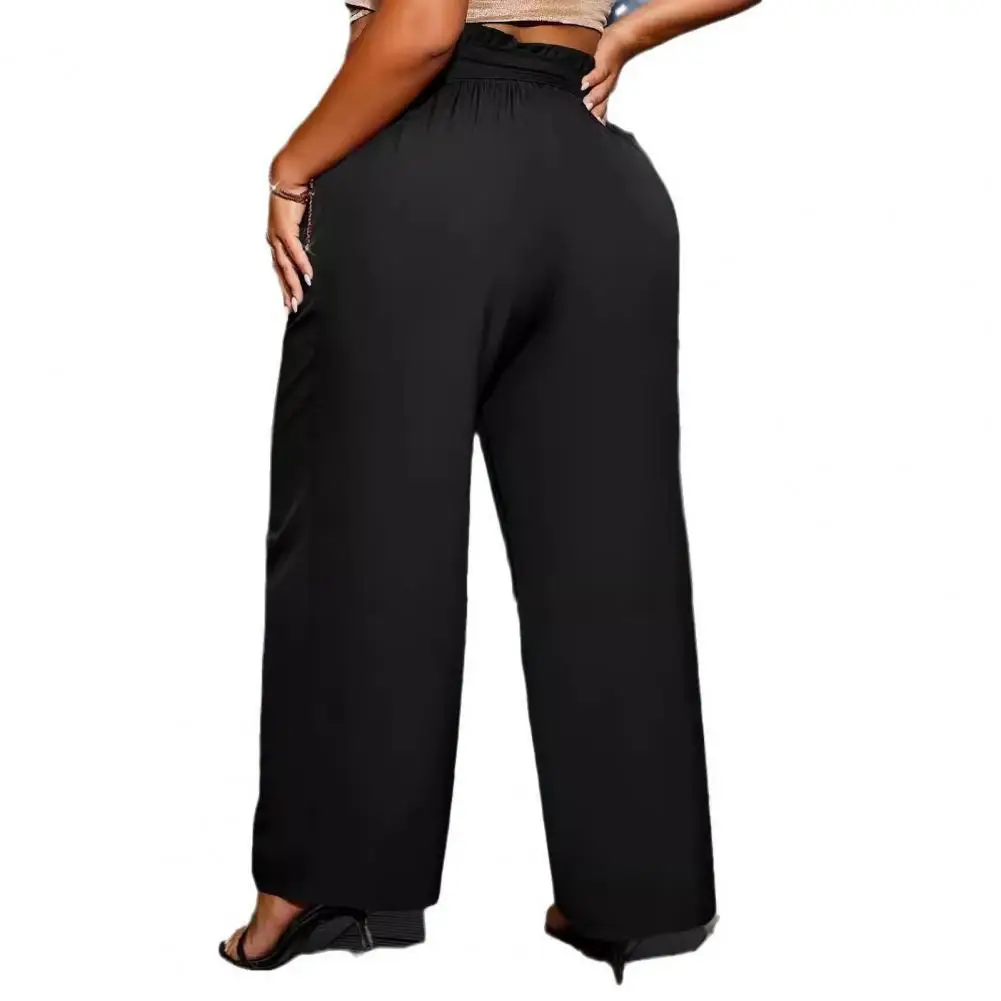 

Women Pants Stylish Lace-up Wide Leg Pants with Pockets for Women Spring Summer Trousers Loose Fit Streetwear Bottoms Reinforced