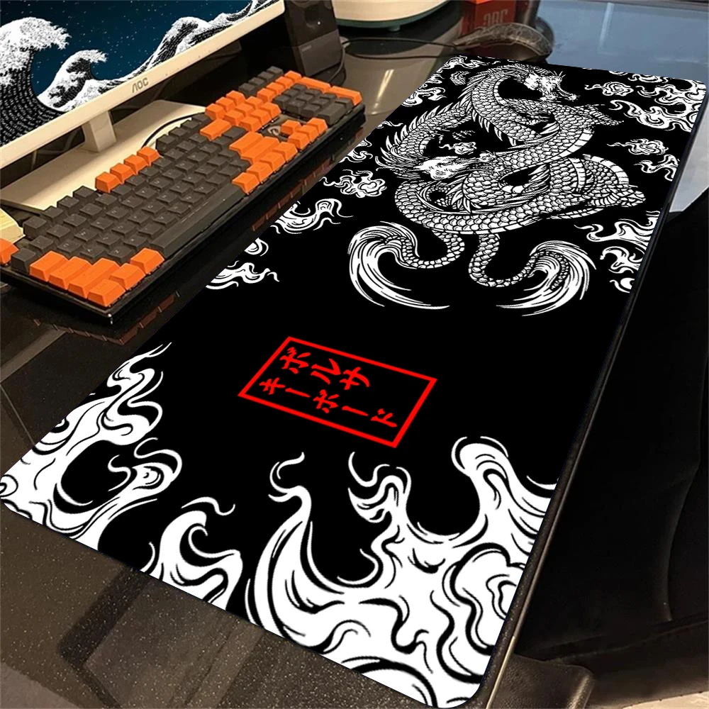 

Mausepad Dragon Mouse Pad Company Large Anime Mouse Pad Desktop Table Mat Desk Mat Art Black Red Japan Carpet Gamer 900x400mm