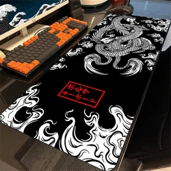Mausepad Dragon Mouse Pad Company Large Anime Mouse Pad Desktop Table Mat Desk Mat Art Black Red Japan Carpet Gamer 900x400mm