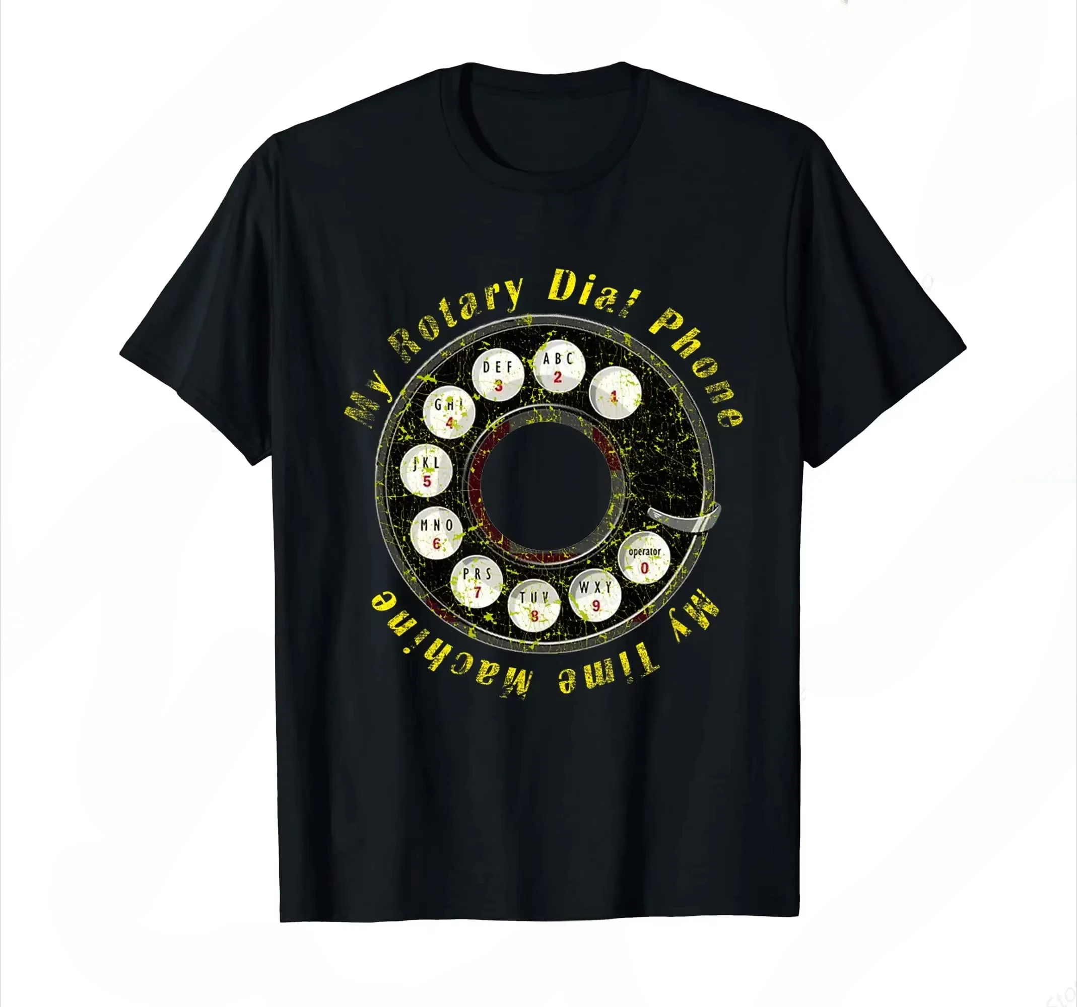 Retro Dial Plate Rotary Dial Phone Vintage T-Shirt for Men Women Cotton 100% Summer Tops