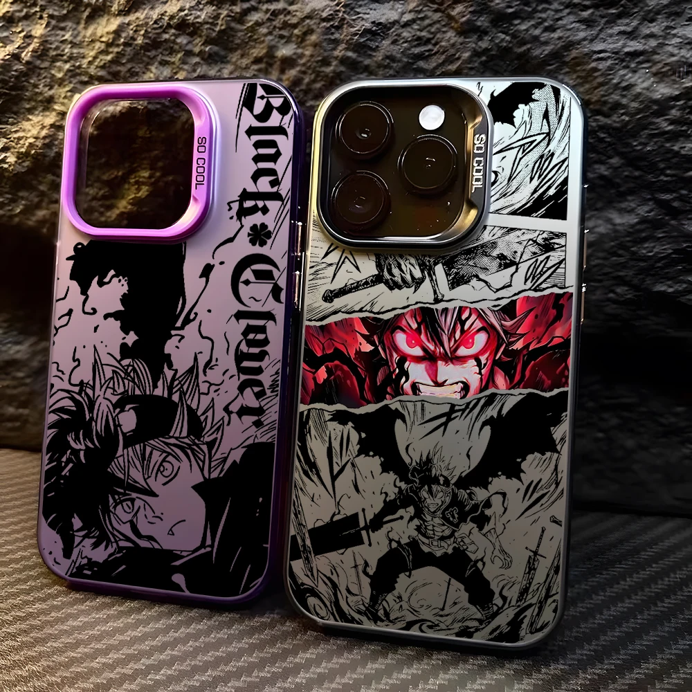 Black Clover Astas Handyhülle für Samsung Galaxy A56 A55 A54 A53 A52 A26 A17 A16 A12 A07 A06 4G 5G Silberne Hartschale
