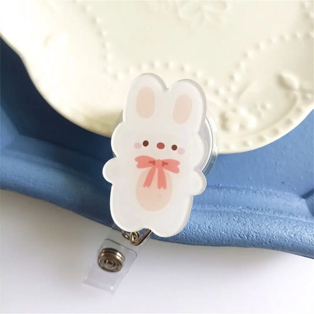 

Bear Retractable Badge Reel Chest Card Work Card Clip Nurse Badge Holder Cartoon Acrylic Easy Pull Buckle Doctor Students