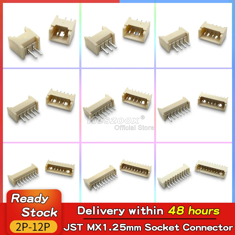 Tcenofoxy Molex Connector 1.25mm Pitch Vertical 53047-02/03/04/05/06/08/1060 Terminals SMD Header Connector Wire Adaptor