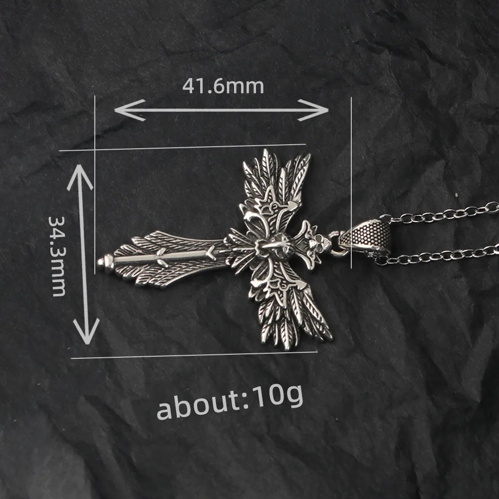 Retro Horus Eye Skull Cross Pendant Necklace for Men Women Hip Hop Punk Street Minimalist Collarbone Chain Jewelry Accessories