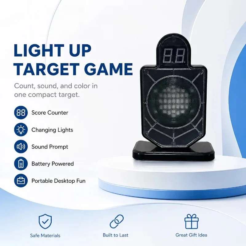 Electronic LED‑illuminated Leisure Practice Target, Digital Score‑tracking Laser Induction Game Prop for Indoor Pastime