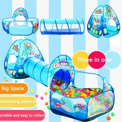 Children's Tent Foldable Baby 3In1 Playground Playpen for Children Indoor Balls for Dry Pool with Polyester Tunnel Games for Kid