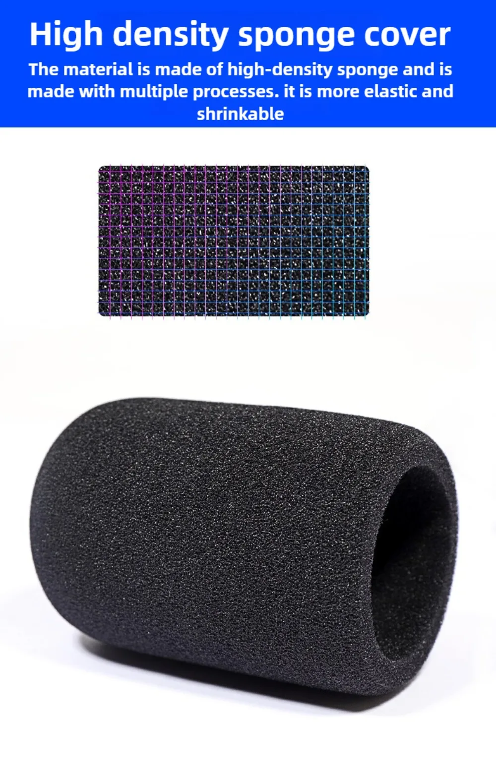 For Audio-Technica AT2020/ATR2500/AT2035 Windproof Mic Cover Anti-Pop Noise Reducer Washable Sponge Windscreen Pop Filter