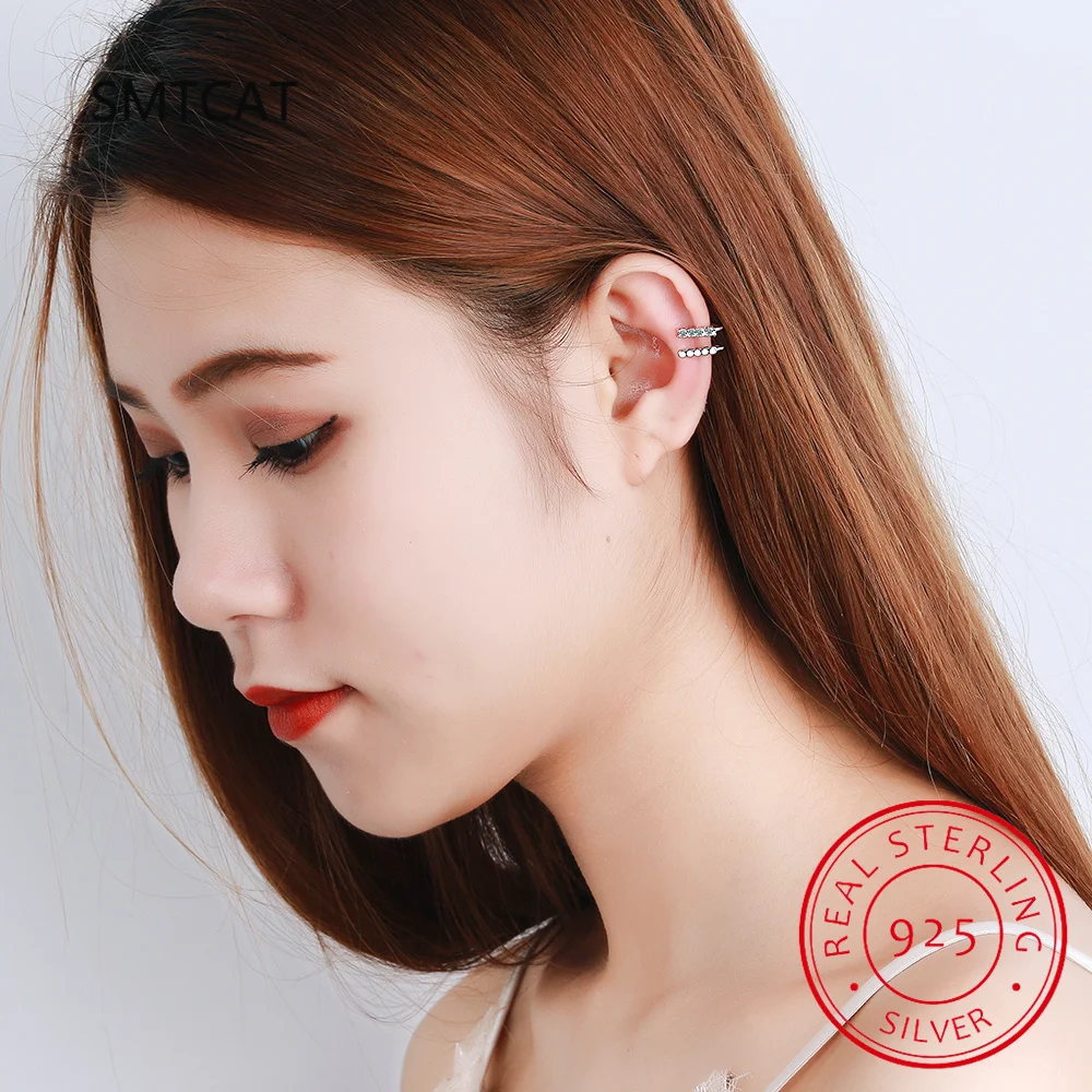 Cuff Earrings for Women 925 Sterling Silver 0.6cttw Pear Cut D Moissanite Ear Clips Earrings Accessories Fine Jewelry Gift