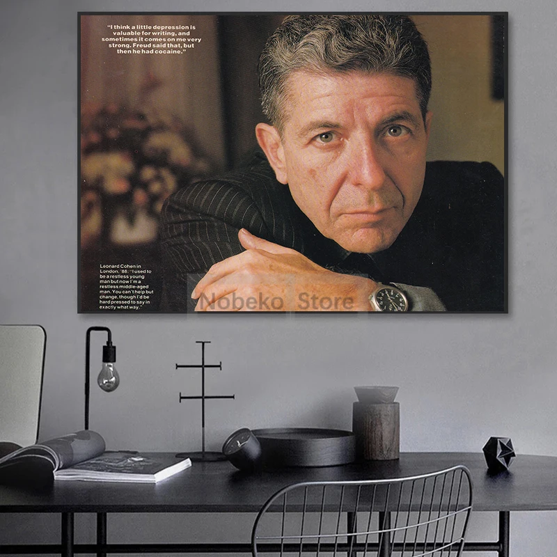 Canadian Rock Singer Leonard Cohen Posters Classics Vintage Magazine Prints Canvas Painting Wall Art Pictures Home Room Decor