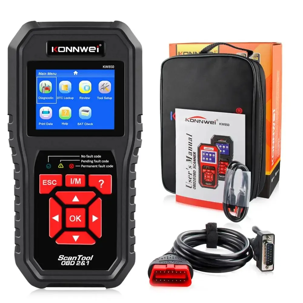2026 KONNWEI KW850 Auto Professional Car Battery Diagnostic Tools OBD 2 Check Engine Check Automotive Code Readers OBD2 Scanner