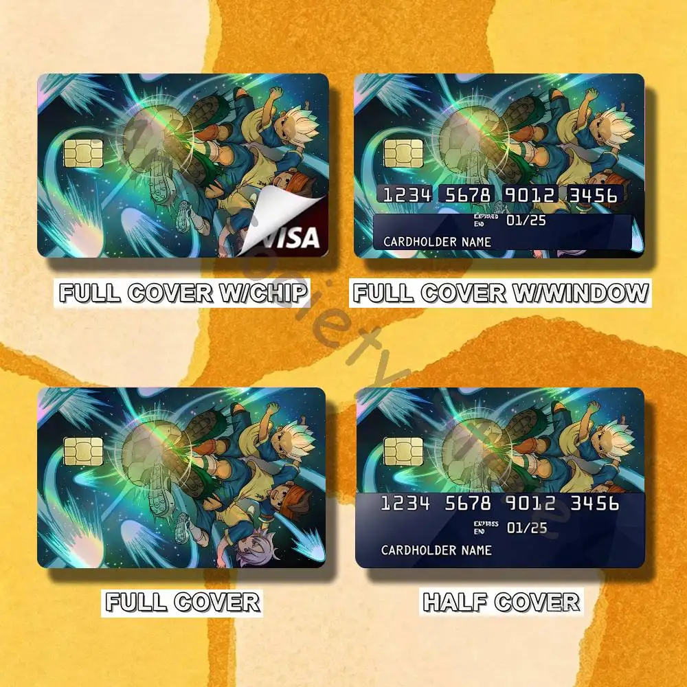 I-Inazuma Game E-Eleven Laser shimmer Name Card Sticker Decorate Bank Card Couple Student Supplies Decals Patch Documents Gift
