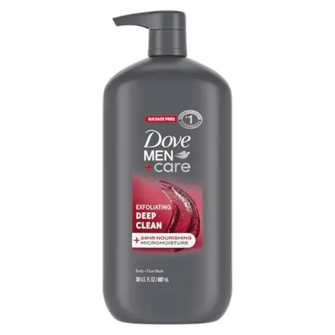 DOVE MEN + CARE Body and Face Wash Exfoliating Deep Clean for Men, with 24-Hour Nourishing Micromoisture Technology Body Wash,