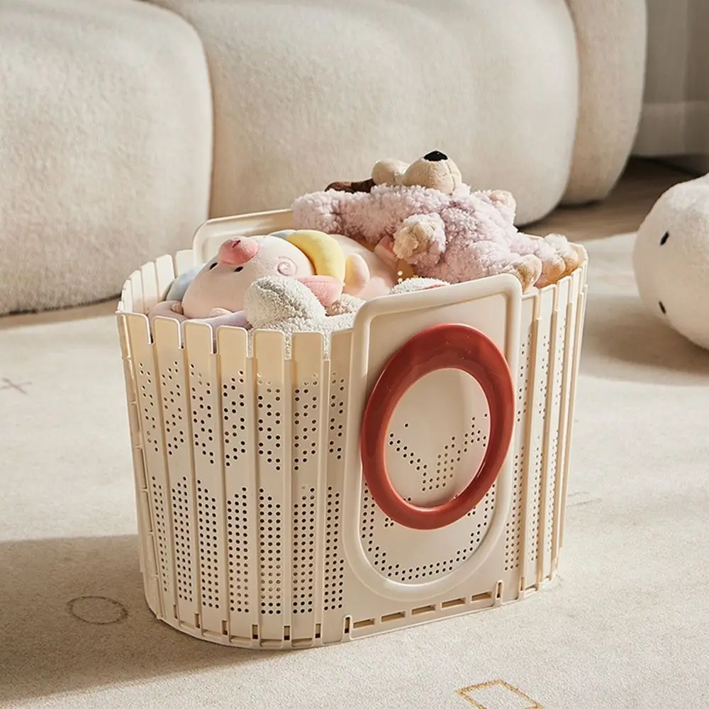 Plastic Foldable Clothes Storage Basket Handheld Wall Mounted Dirty Clothes Basket Large Capacity Space Saving