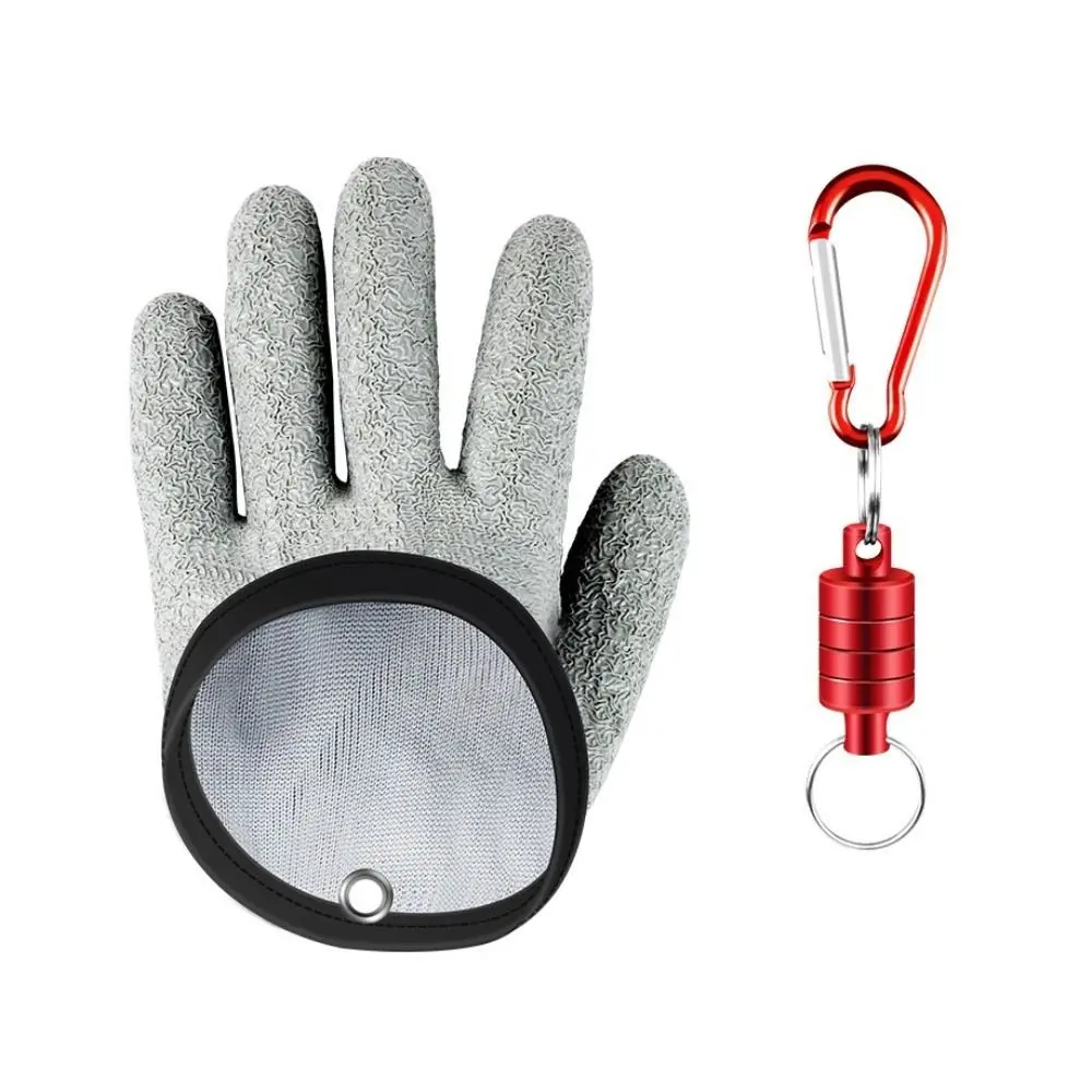 Waterproof Fish Catching Latex Gloves Wear-resistant Anti Slip Fishing Puncture Proof Gloves Left/Right Hand Full Finger