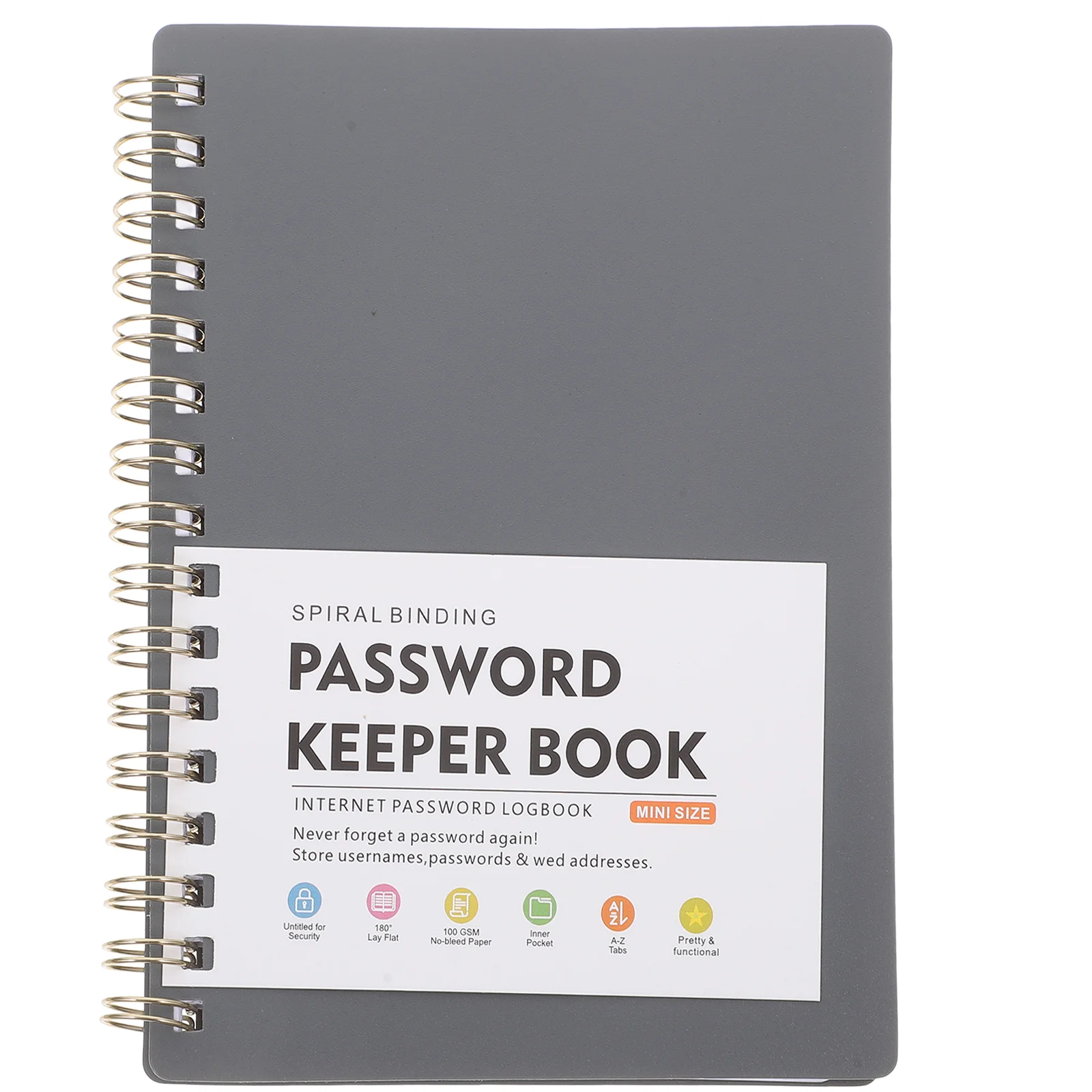 Password Book Passwords Portable Notepad Paper Keeper Books for Seniors Grey Management Multi-use Notebook