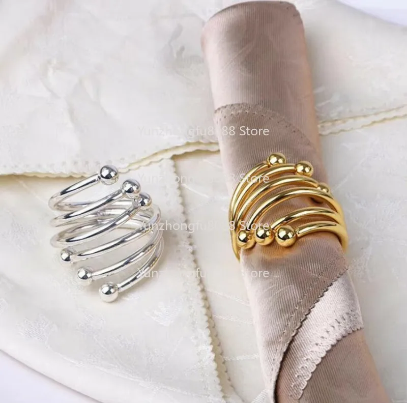 

Wedding and Party Gold and Silver Metal Napkins Rings Napkin Holders