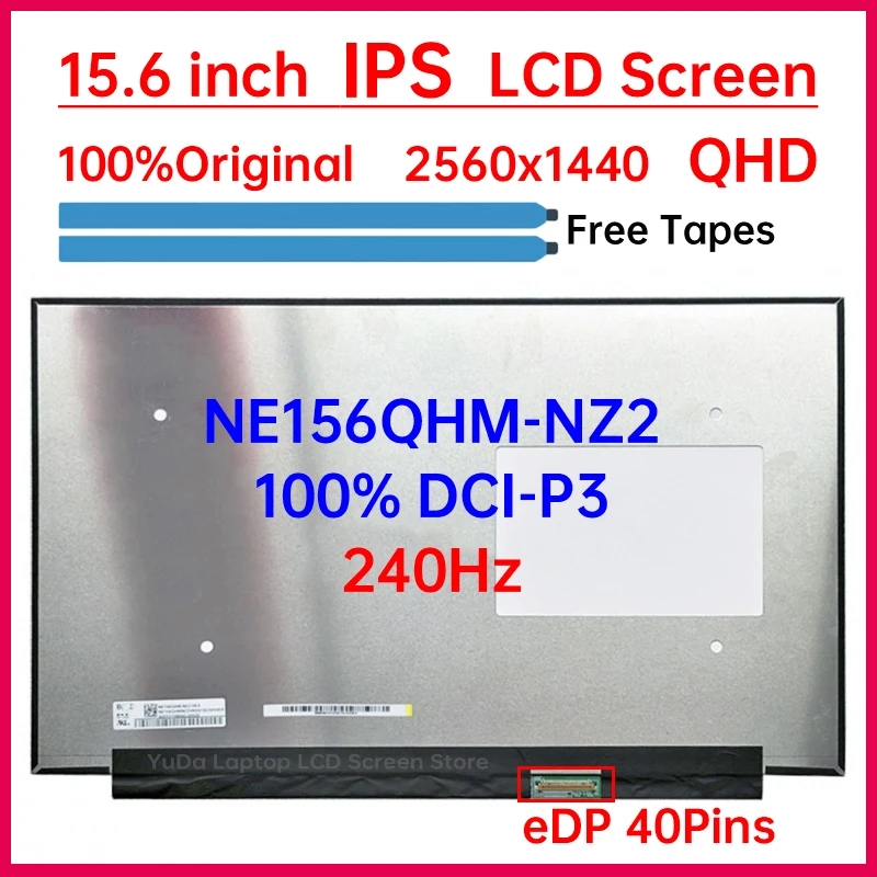 tela lcd para laptop substituicao do painel de exibicao 156 240hz ne156qhm nz2 asus g533 ga503 2560x1440 100 dci p3 edp 40 pinos 01