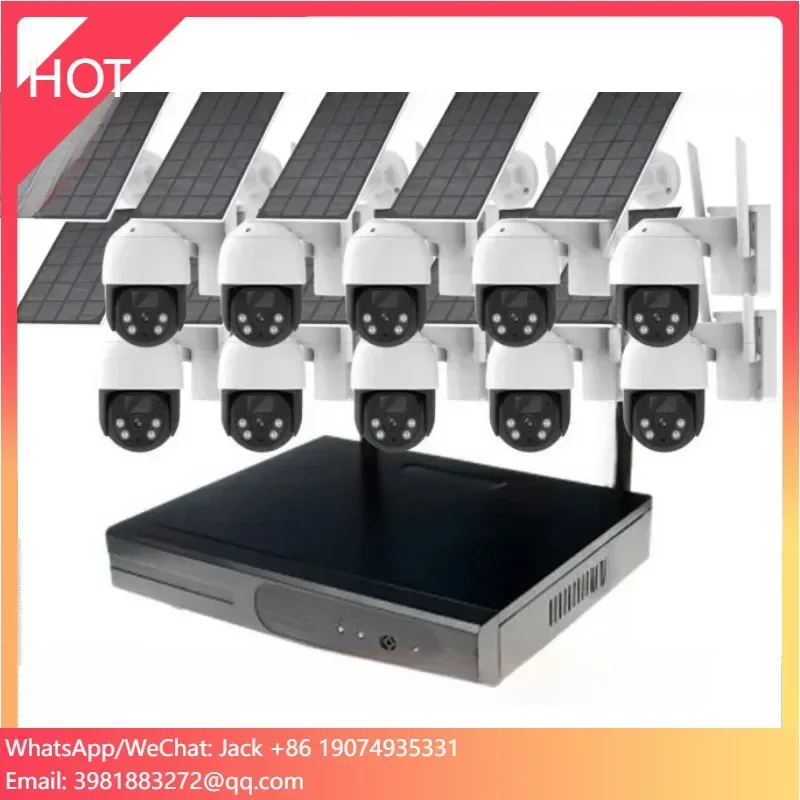 

4MP 10ch PIR Two Way Audio Solar WiFi Security Surveillance IP Camera System With Batteries