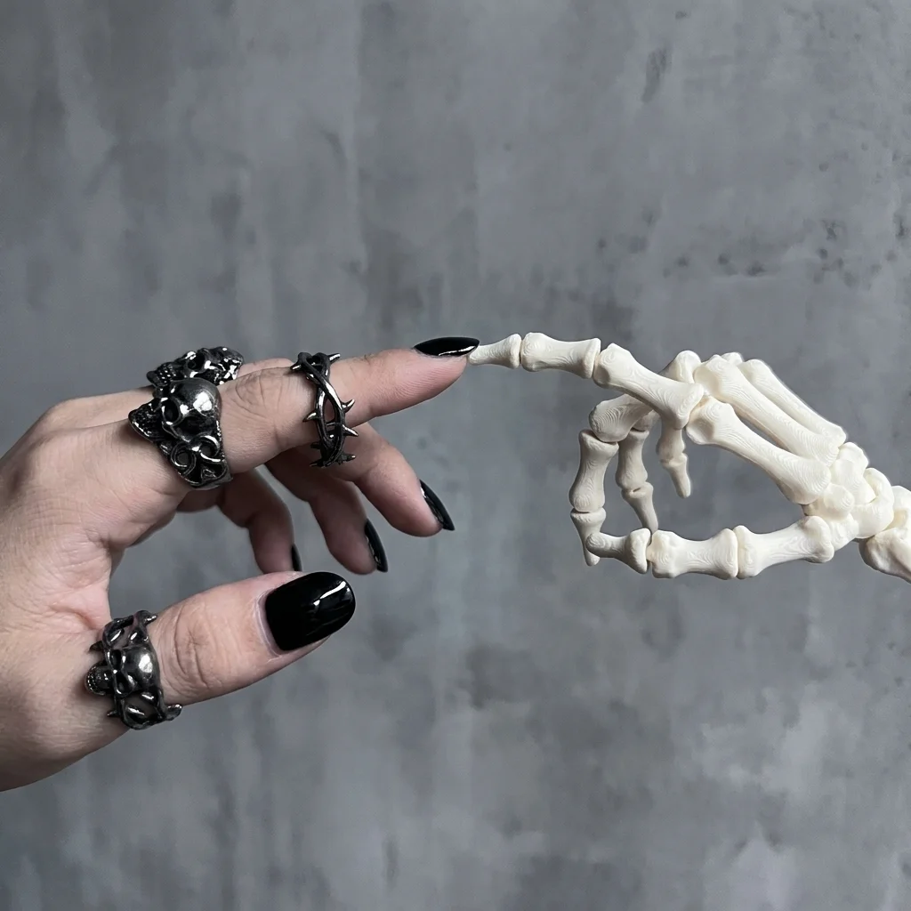 3D Printed Halloween Skull Hand Model Horror Style Desktop Ornament Festival Decor Gift